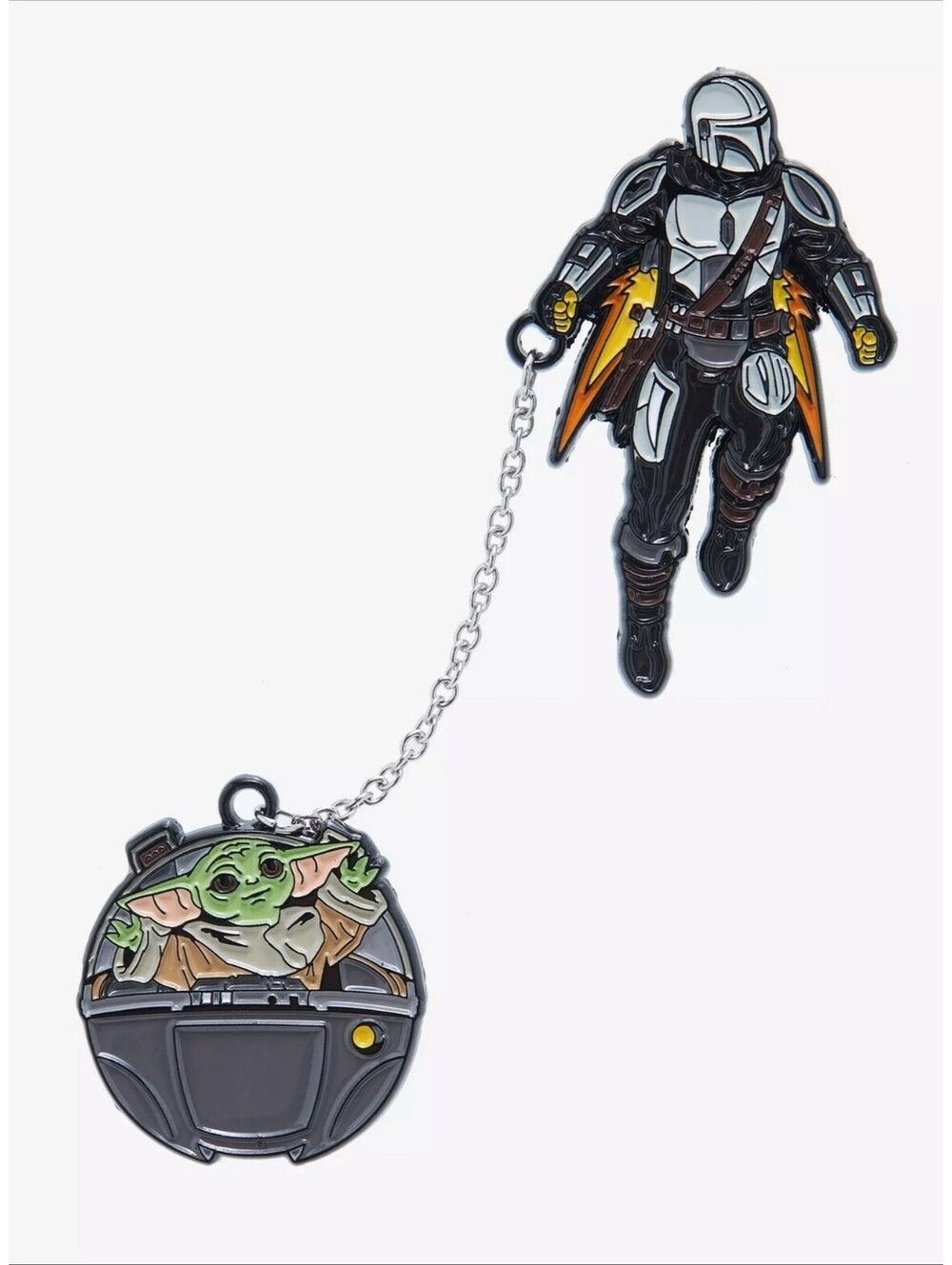 Star Wars The Mandalorian Mando & Grogu Chain Pin Set
